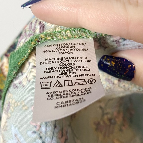 Loft Floral Print Green Everyday Shirt - Picture 9 of 9